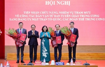 Tiếp nhận chức năng, nhiệm vụ tham mưu công tác dân vận về Đảng ủy MTTQ, các đoàn thể Trung ương